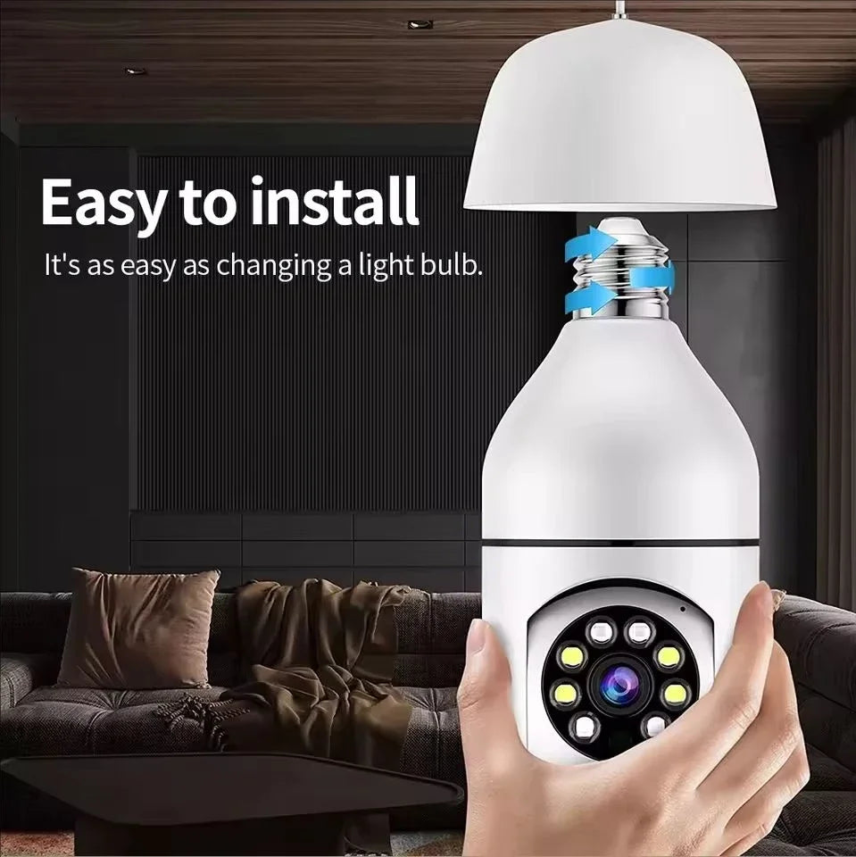 E27 Bulb Surveillance Outdoor Security Camera Automatic Night Vision Color Indoor Motion Detection Focus Zoom WiFi Camera