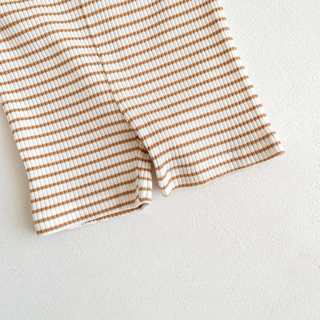 2024 Summer Baby Trousers Pants Ribbed Elastic Striped Pants Children's Casual Infant Clothing Kids Toddler Boys Girl Clothes