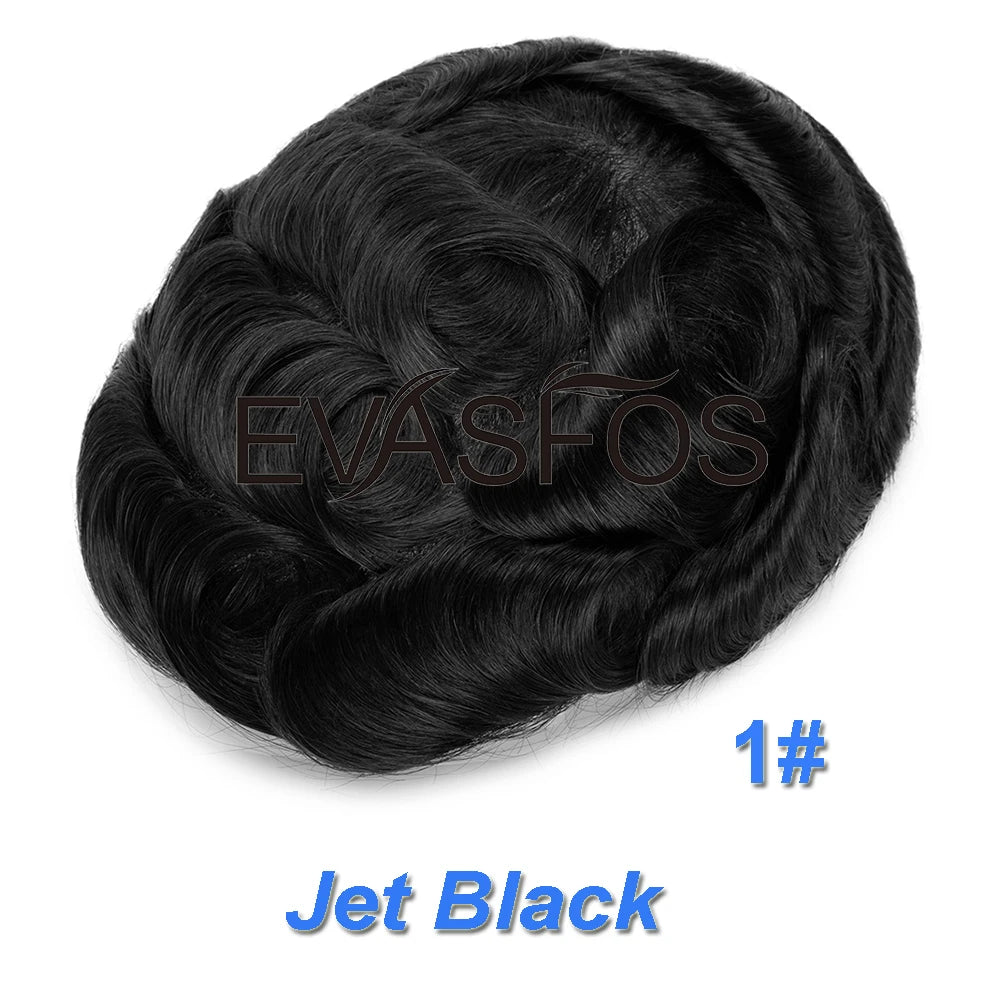 Invisible Knots Men Capillary Prosthesis Wig For Men 0.03mm Ultra Thin Skin Hair Replacement Men Toupee Natural Hair System Men