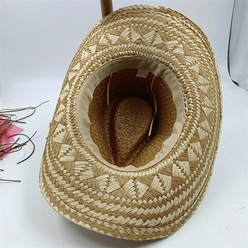 Straw hat women breathable sun hat fashion hollow retro straw hat hand-woven summer travel straw hat gorras para hombres