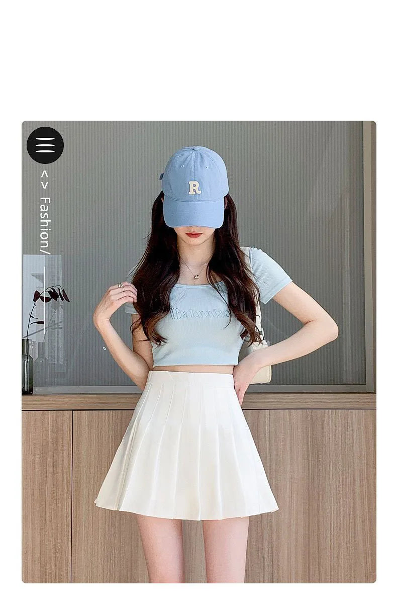 Preppy Style Women Pleated Skirts Summer High Waist Zipper Girls Dancing JK Mini Skirts Black Fashion Student A Line Faldas 2025