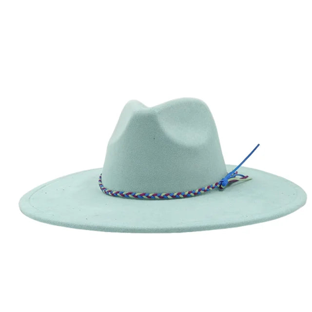 Gorras Para Hombres Three styles Suede Hat Water drop hat 9.5cm Wide Brim Fedora Hat Women's Autumn and Winter Felt Jazz Hat