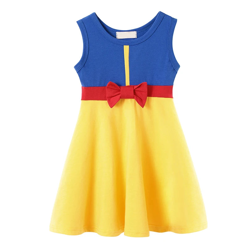 2025 Summer Elsa Anna Casual Dress Girls Cotton Clothes Children Sleeveless A-Line Dress Baby Kids Princess Casual Clothing 2-8Y