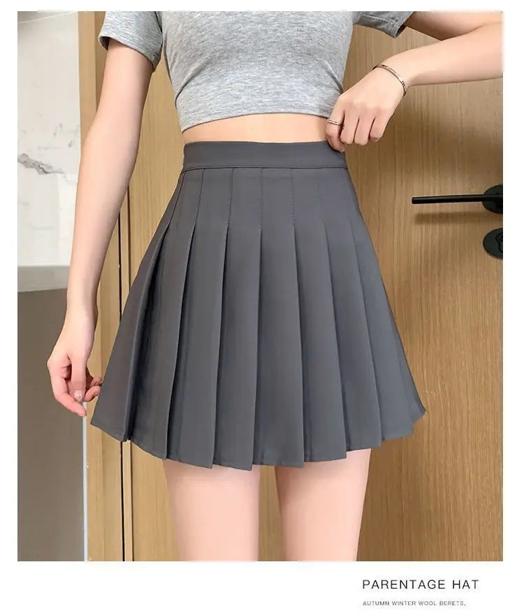 Preppy Style Women Pleated Skirts Summer High Waist Zipper Girls Dancing JK Mini Skirts Black Fashion Student A Line Faldas 2025