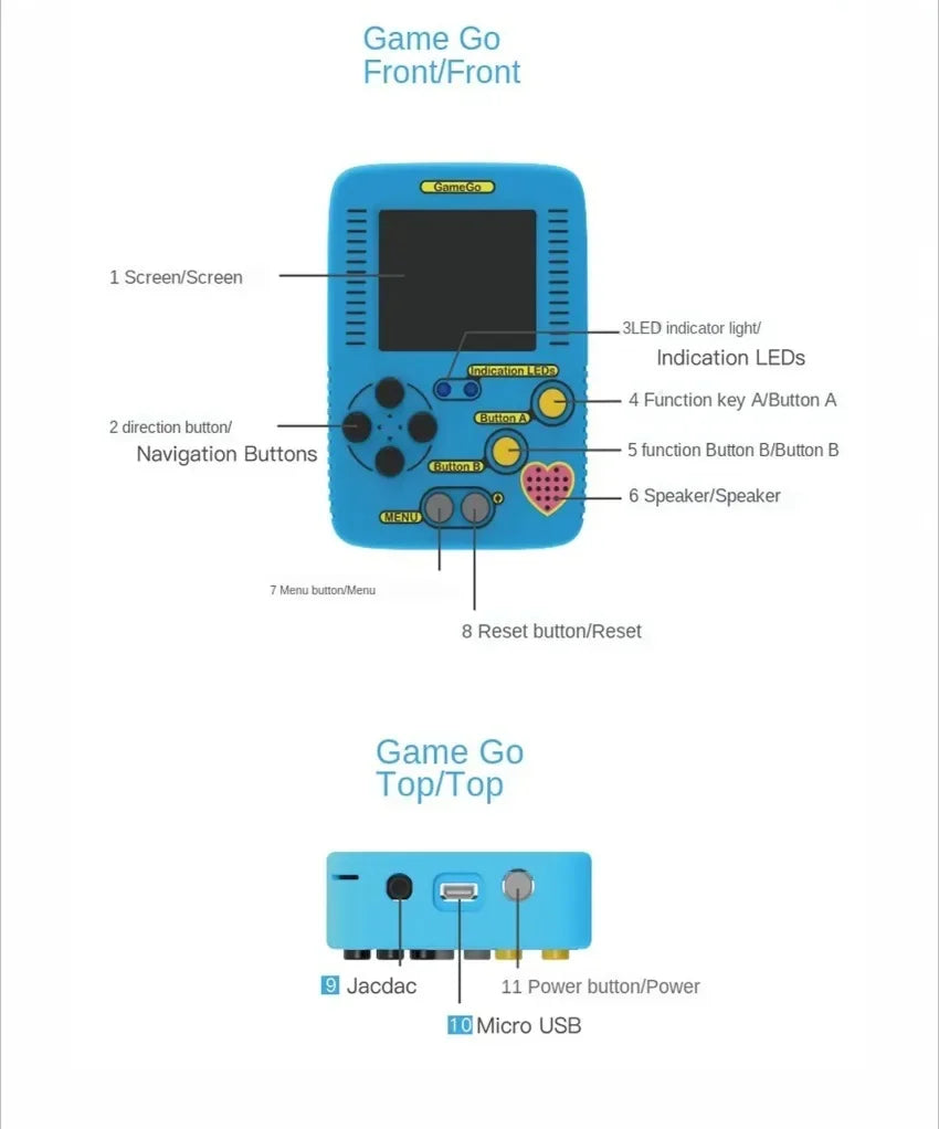 GameGo Game Console programmable  Kid's Primary Secondary School Programming Toy Teaching Aids Portable Game Console Handheld