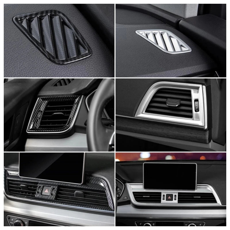 For Audi Q5 2018-2020-2022 Accessories LHD Car Side Air Conditioning AC Outlet Vent Decoration Cover Trim Car Styling