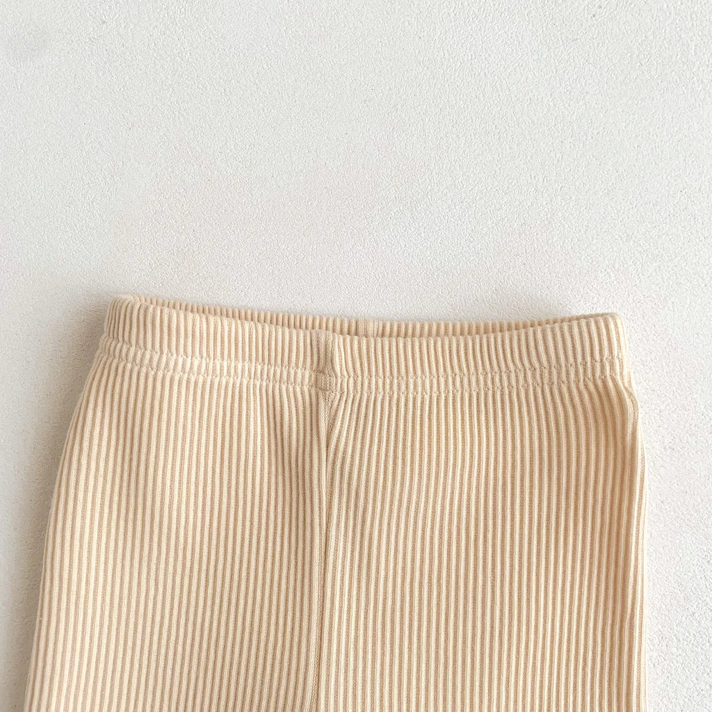 2024 Summer Baby Trousers Pants Ribbed Elastic Striped Pants Children's Casual Infant Clothing Kids Toddler Boys Girl Clothes