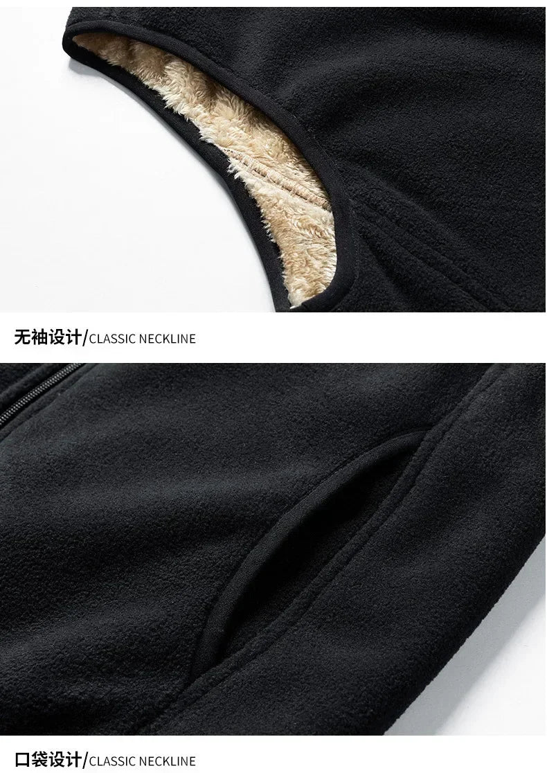 lamb cashmere waistcoat for men Brand Winter Jacket Men Vest Men Zipper Mens Jacket Sleeveless Casual Winter Waistcoat Men S-8XL