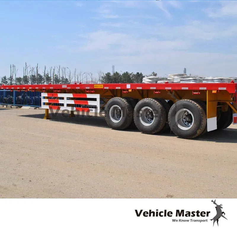 JKG 3 Axle 40ton Flatbed Trailer Flat Deck Flat Bed Semi Trailer 20/40Ft Container Chassis Flat Top Trailer