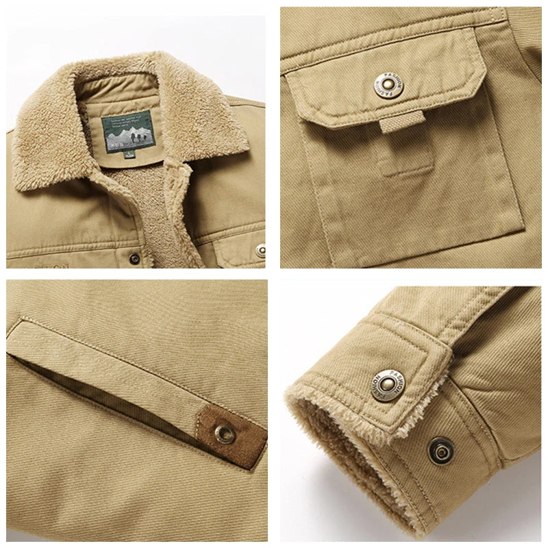 Men Winter New Fleece Thick Warm Jacket Men Fashion Casual Windproof Coat Men Autumn Outwear Tactics Military Jacket Men