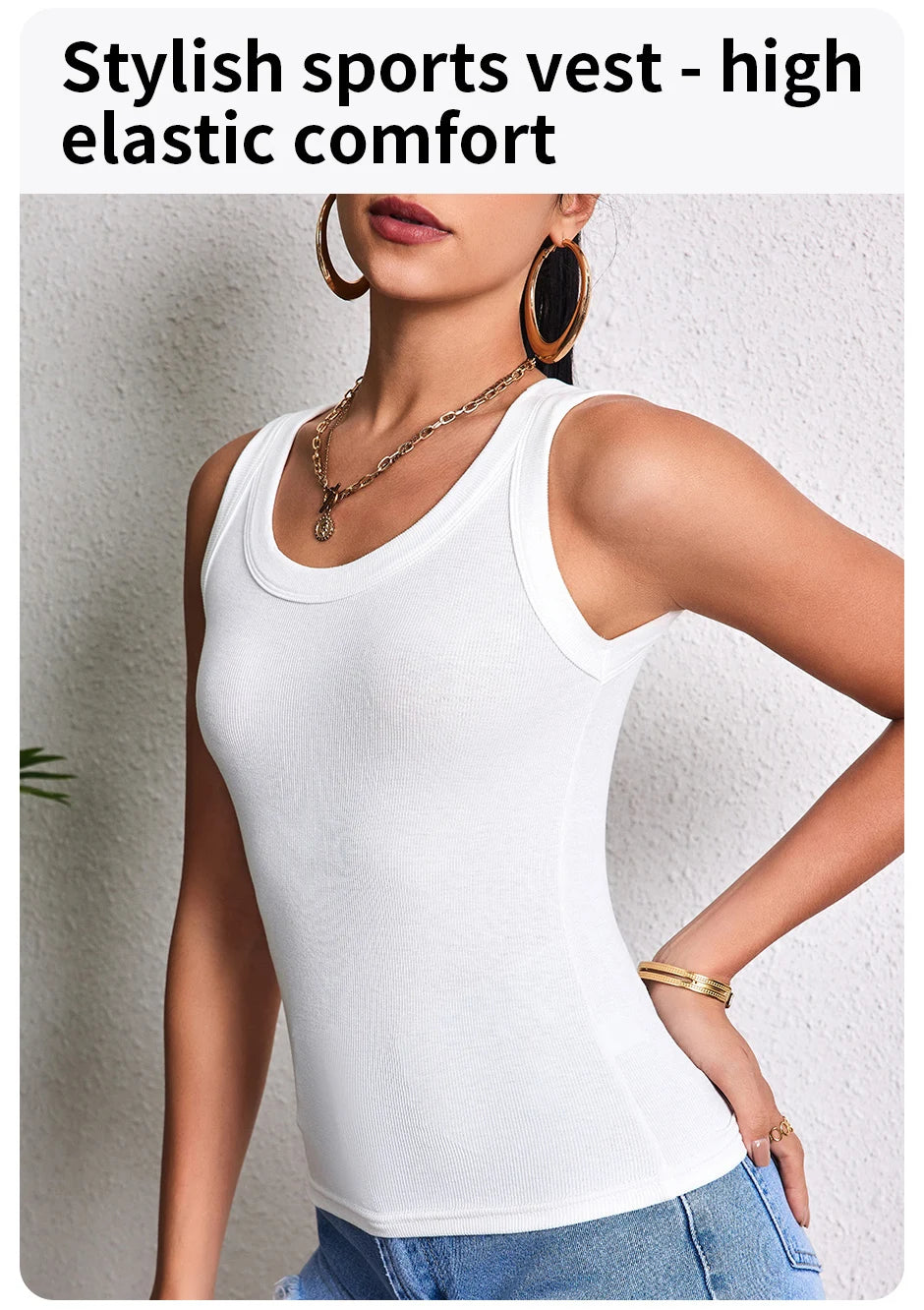 Ladies Four Seasons Solid Color Vest Fashion Joker Young Woman Threaded Camisole plus Size Bottoming Vest