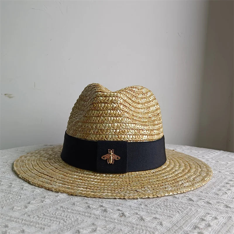 Straw hat women breathable sun hat fashion hollow retro straw hat hand-woven summer travel straw hat gorras para hombres