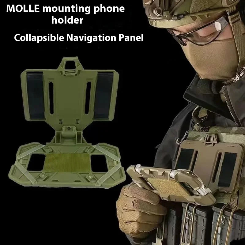 Tactical Navigation Board Foldable Mobile Phone Holder Chest Bag Admin Panel for Hunting Vests Tactical Organizer Accessory