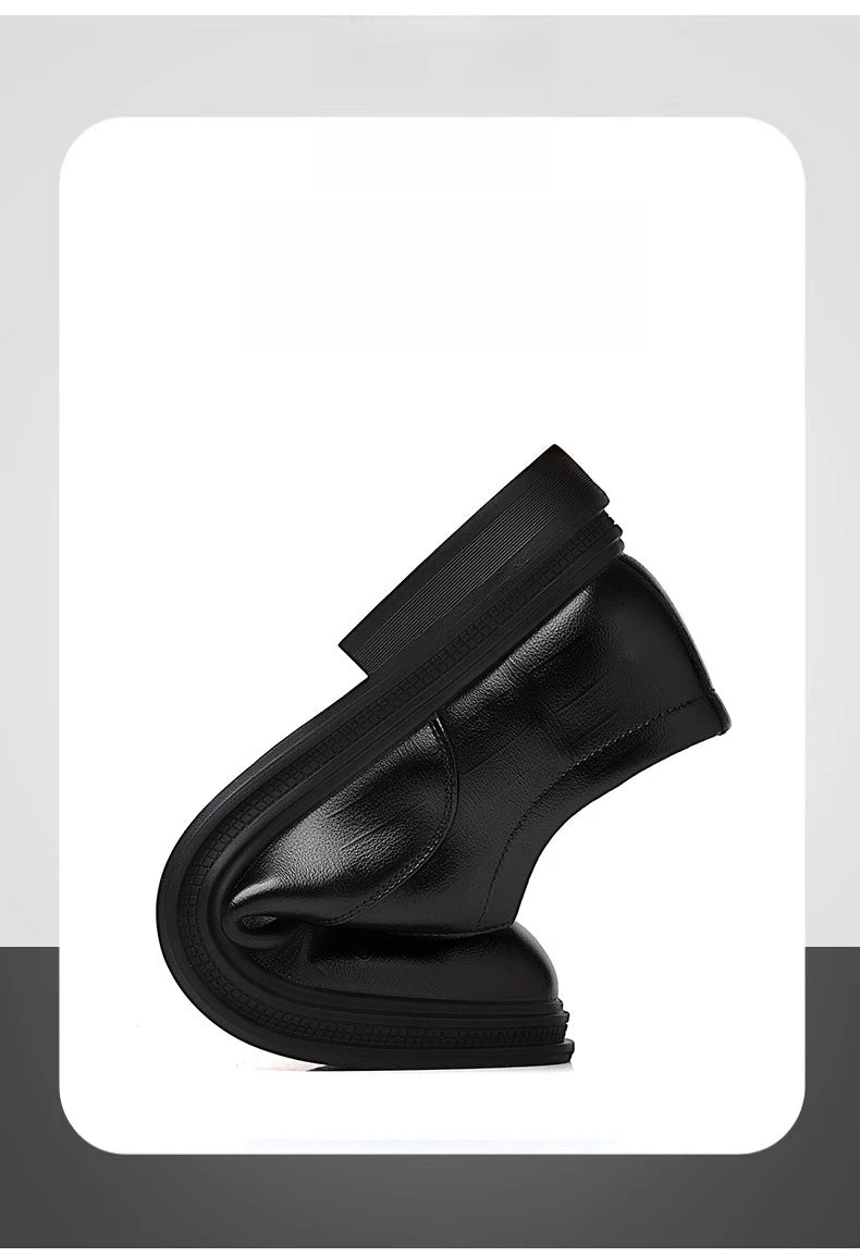 Men Dress Shoes Black Soft Leather Men Heighten Formal Shoes Casual Business Men Oxfords Suit Shoes