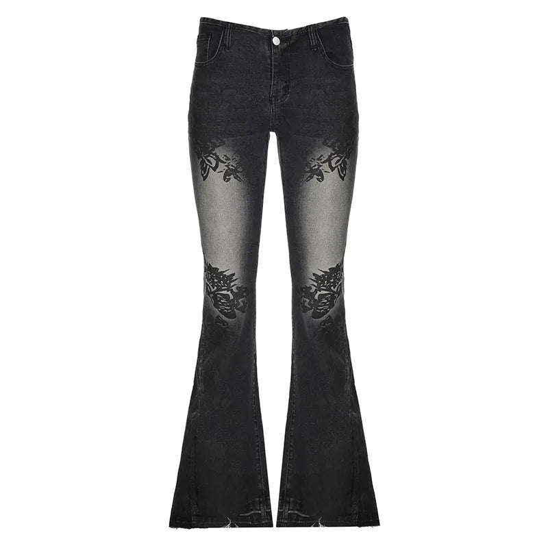 Flared Jeans for Woman Jorts Jeans Pants Women Shoujo Girl Style Women's Spring Clothes Coquette Jean Baggy Y2k Clothing Denim