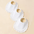 3 Pcs Baby Girls' Saliva Towel 100% Cotton Soft Comfort Lace White Simplicity 0-2 Yeas Old