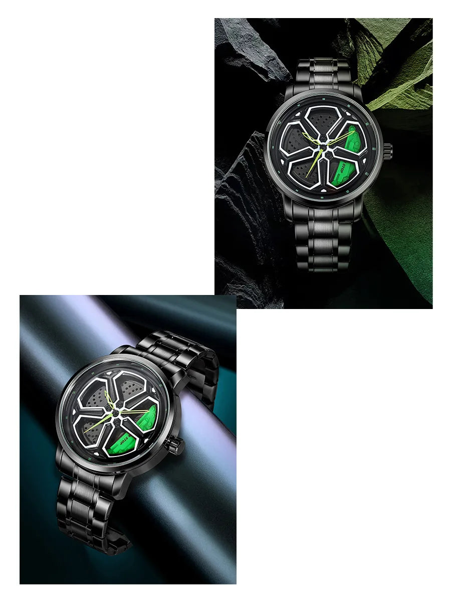 2025 NIBOSI Watches for Men Men Watch Quartz Watch Men Fashion Spinning Supar Car Wheel Watches for Men Relogio Masculino