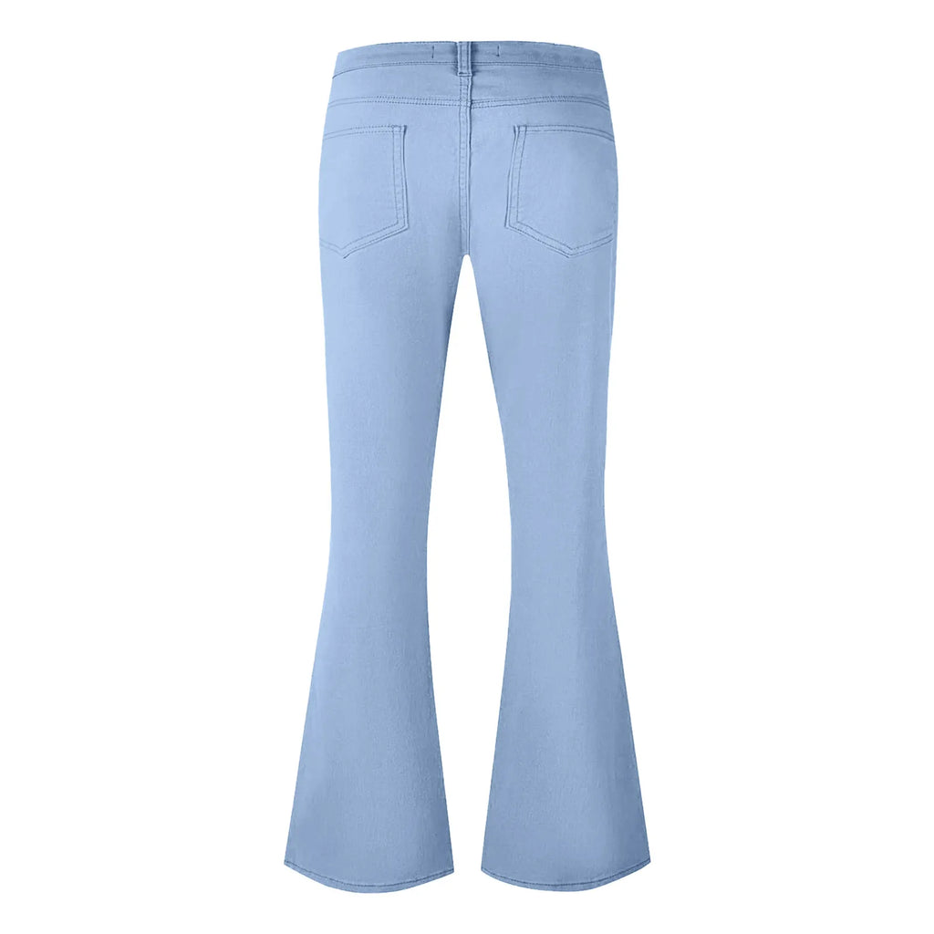 Flare Pants Men Spring Solid Color Daily Simple Classic Trousers Chic Comfortable Hip Hop Mopping Bottoms Disco Flared Pants
