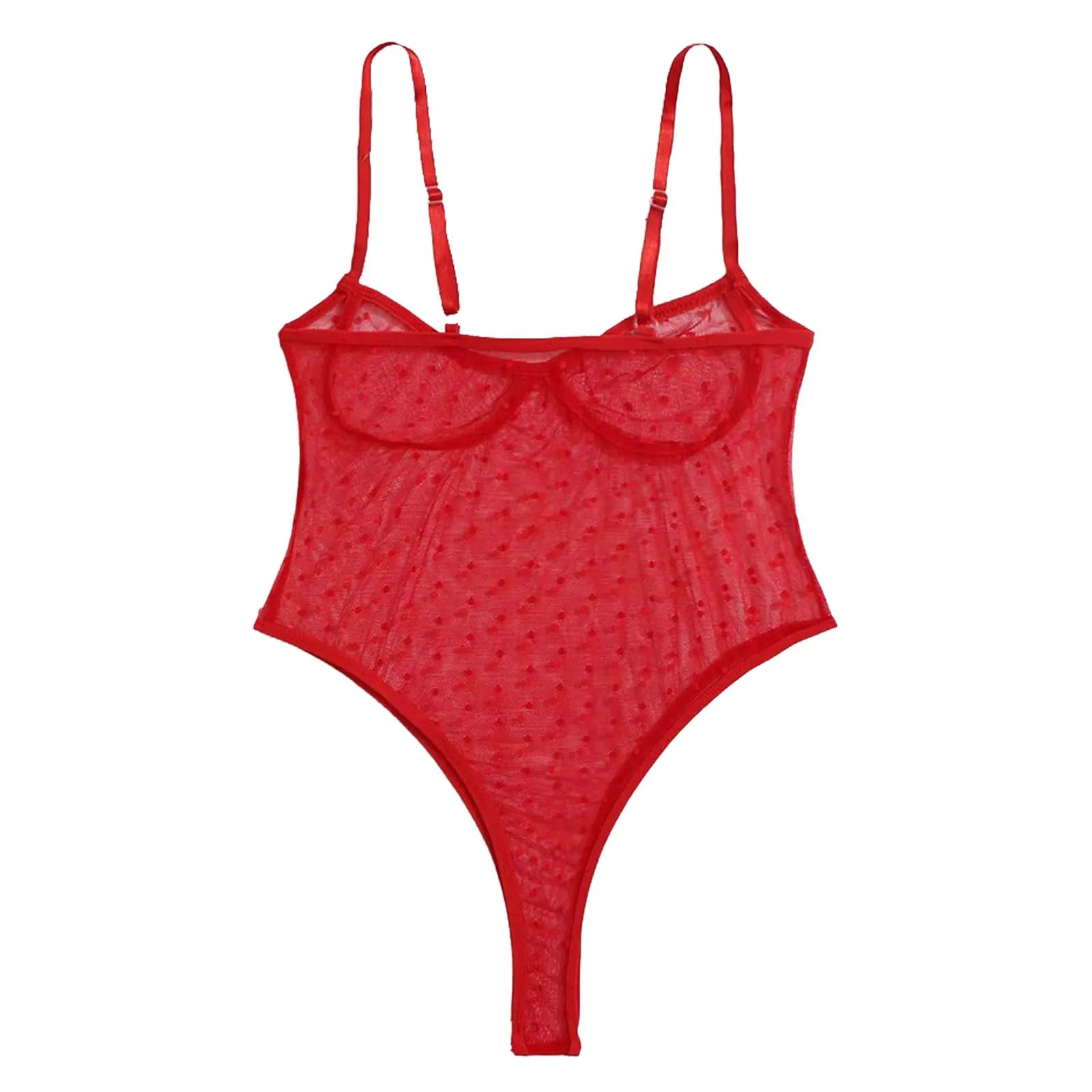 Sexy Underwear Women'S Backless Mesh Bodysuit Lace Up Sheer Teddy Nightie Lingerie Fishing Net Sleepwear Steel Ring Pajamas