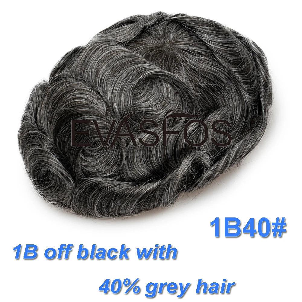 Invisible Knots Men Capillary Prosthesis Wig For Men 0.03mm Ultra Thin Skin Hair Replacement Men Toupee Natural Hair System Men