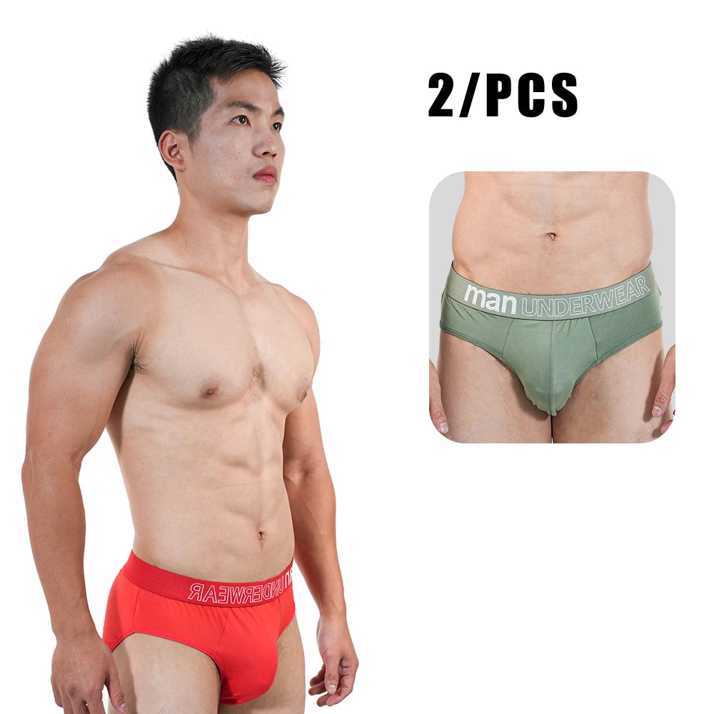 2Pcs Men‘s Large Briefs Mens Comfortable Underpants Man Sexy Gifts Underwear Stunend Breathable Triangle Panties Para Hombres