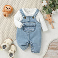 2025 2Pcs Baby Boys/Girls All Seasons Long Sleeve Top& Rompers Jumper With Letter For Newbron Fashion Daily wear Clothing Set