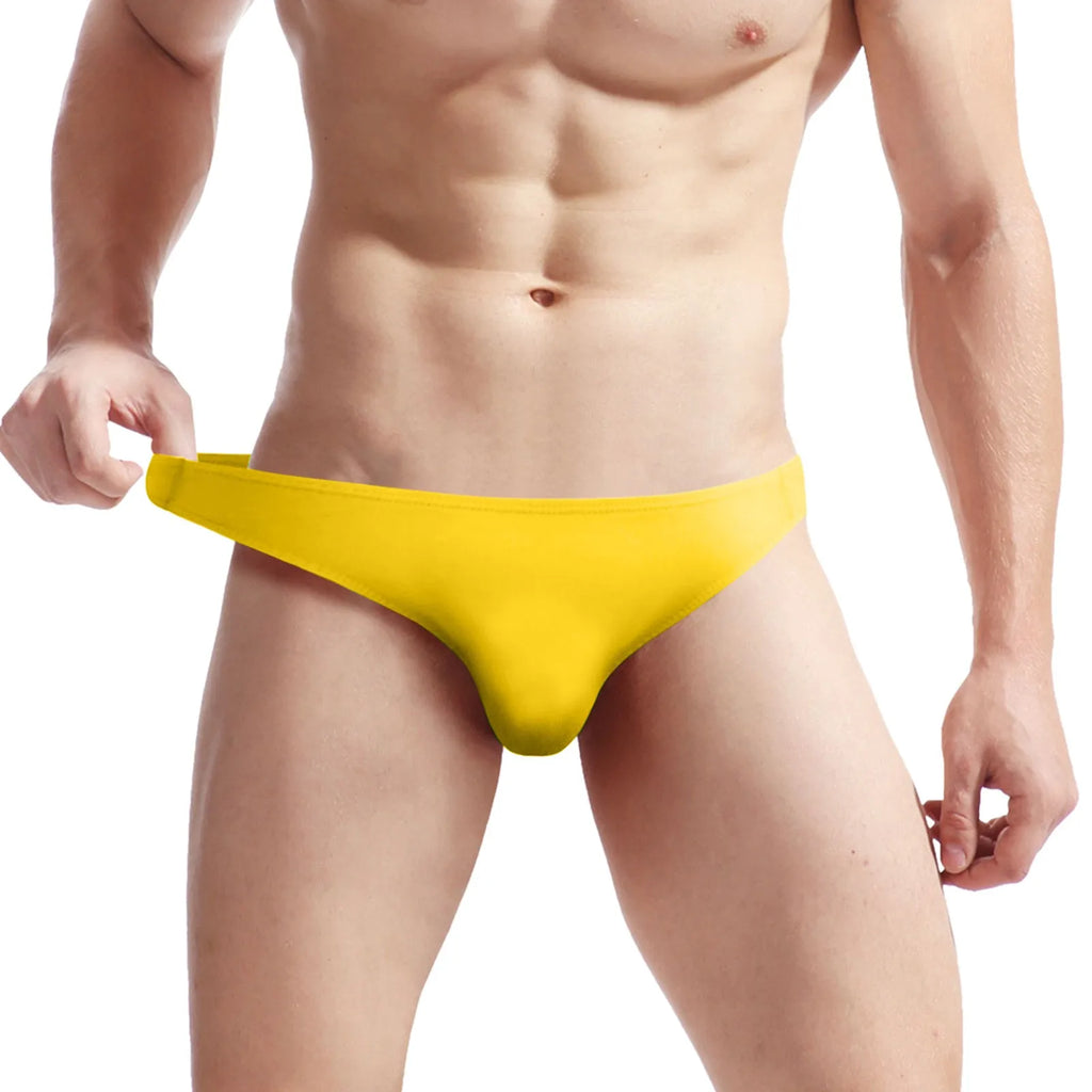 Solid Color Briefs Bulge Pouch Men'S Panties Low Waist Underwear Casual Ropa Interior Hombres Homewear Cueca Gay Panties 2024