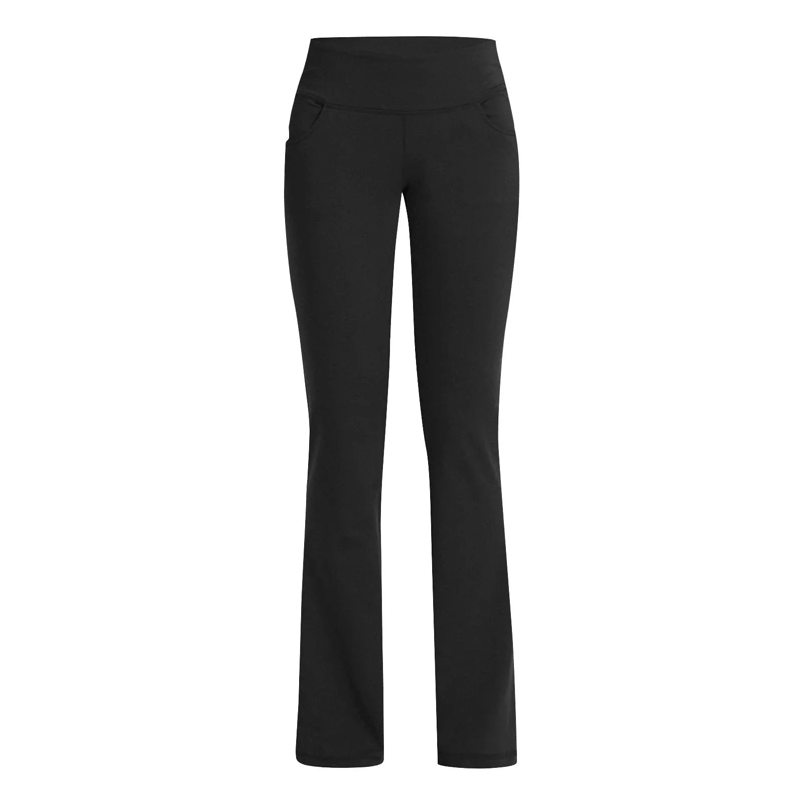 Flared Leggings Basic Yoga Pants With Pockets Women High Waist Breathable Comfortable Pants Gym Sports Slim Flared Tight Pants