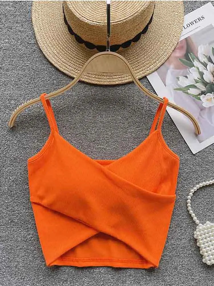  Irregular Casual Sport Camisole Women Strap Design Solid Fashion 2023 Y2K Elegant Ladies Chic Slim Tank Tops