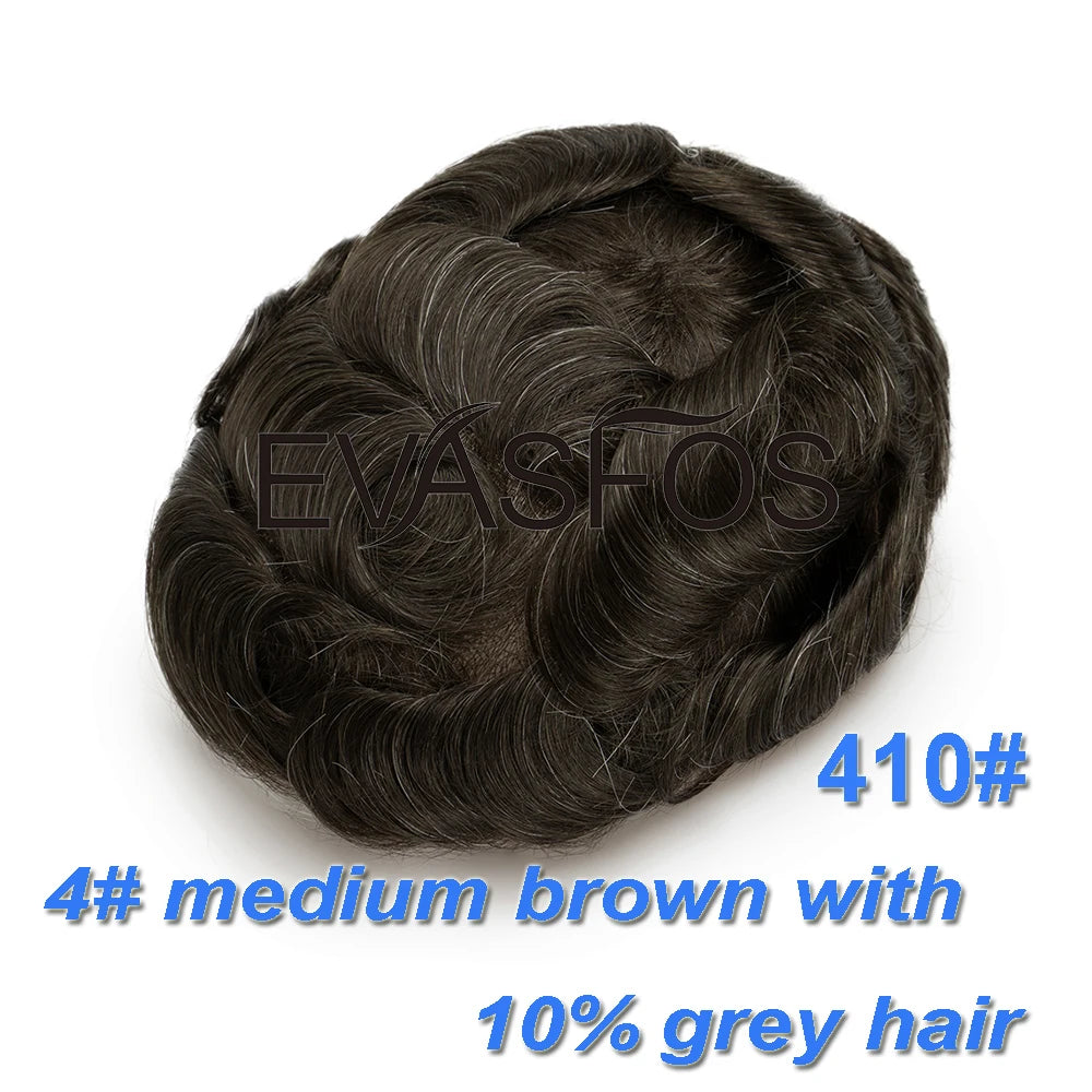 Invisible Knots Men Capillary Prosthesis Wig For Men 0.03mm Ultra Thin Skin Hair Replacement Men Toupee Natural Hair System Men