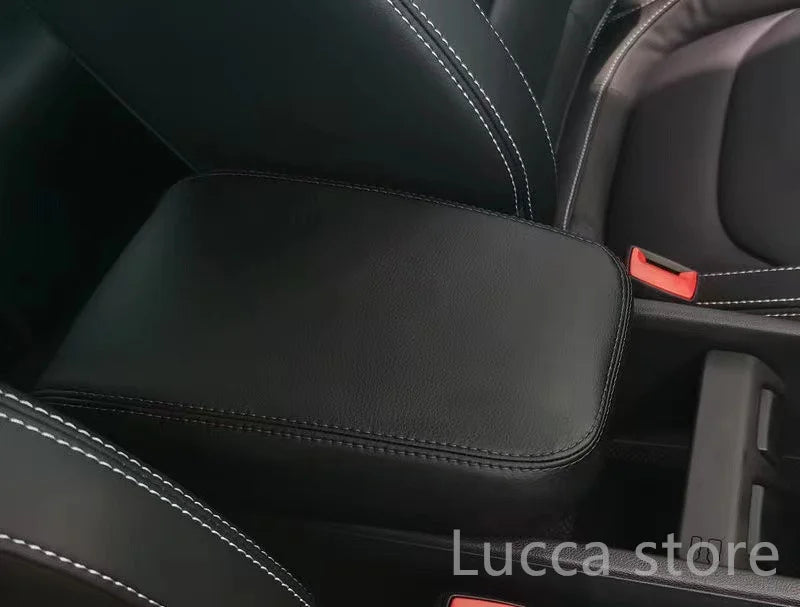 For SKODA KODIAQ SKODA KAROQ 17-22 Accessories Leather suede warp Central Armrest Box Protection Sleeve Decoration modification