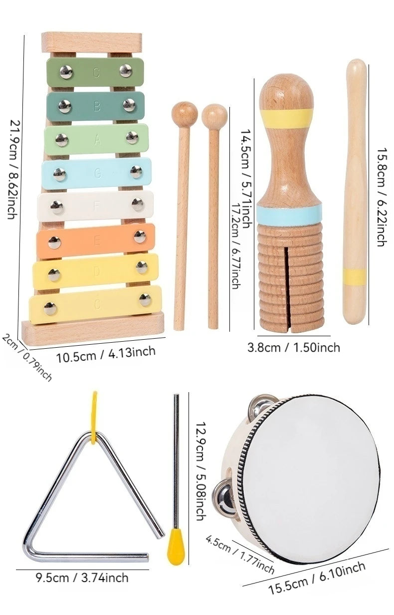 Interactive Musical Toy Wooden Toys Child Percussion Instruments Early Educational Toys Birthday Gifts for Toddlers Girl Boy