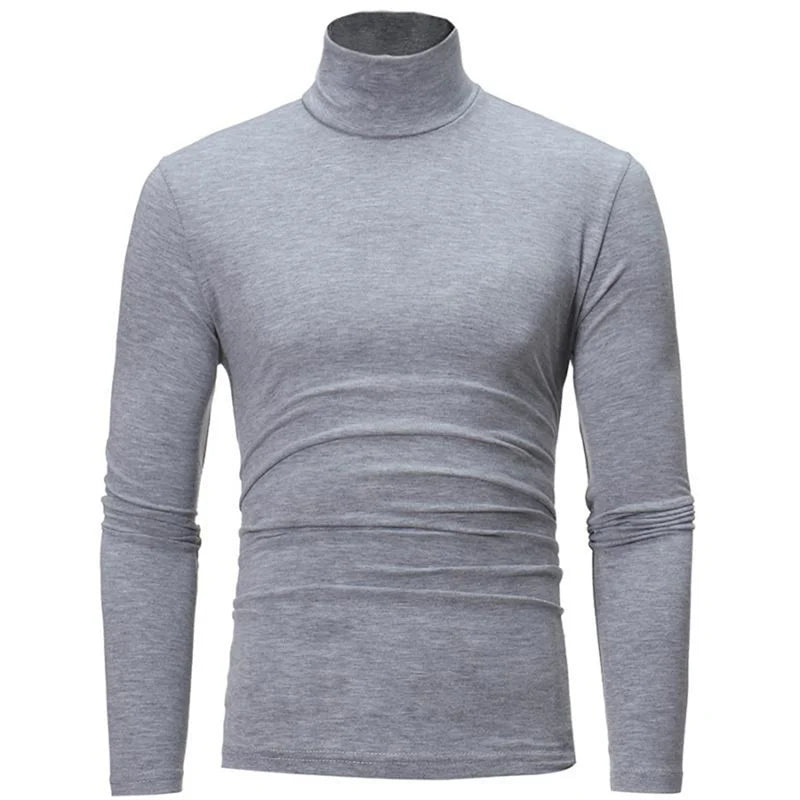 Men's Thermal Underwear Tops Winter Clothes Thermal Shirt Autumn Men's Winter Tights High Neck Thin Slim Fit Long Sleeve T-shirt