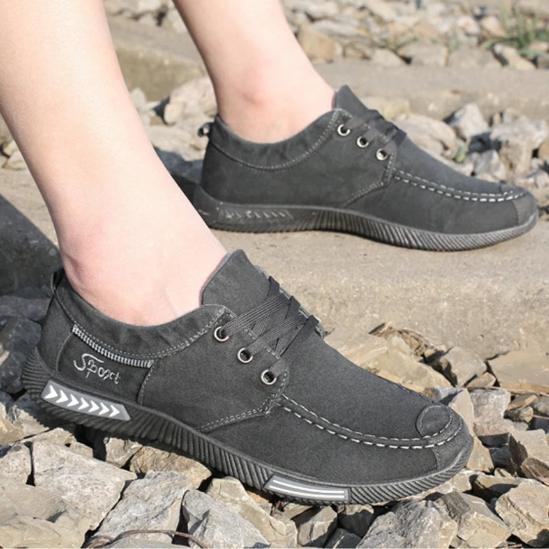 Denim Men Shoes Flat Walking Sneakers Fashion Male Canvas Shoes 2025 New Comfortable Casual Shoes for Men Brand Tenis Hombres