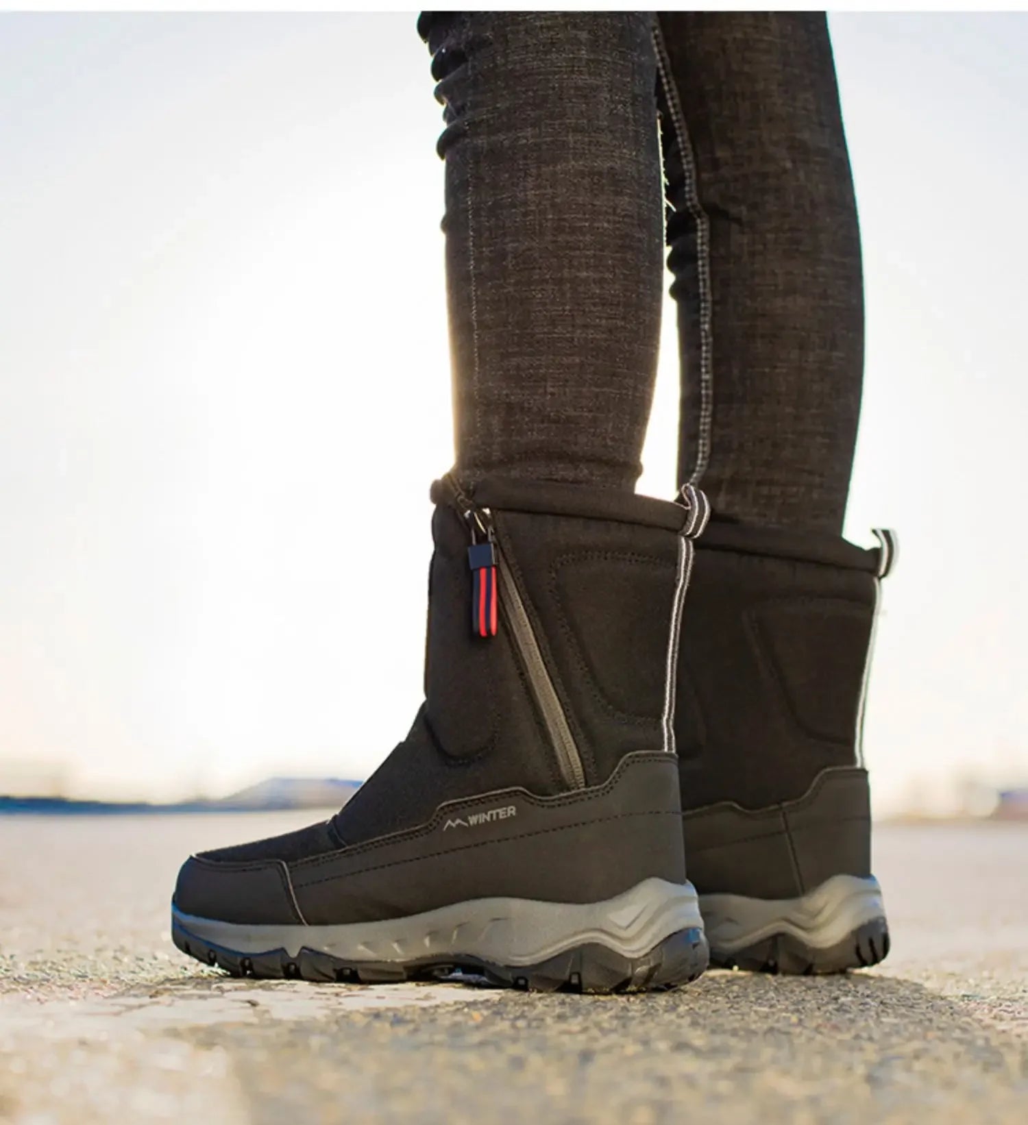 Men Boots  Winter Shoes For Men Warm Snow Boots Mid-calf Men Warm Shoes Thick Plush Winter Boots For Men Women Cotton Shoes