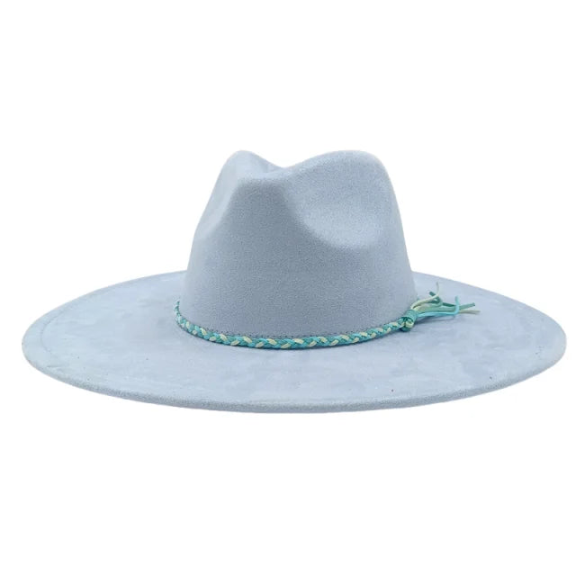 Gorras Para Hombres Three styles Suede Hat Water drop hat 9.5cm Wide Brim Fedora Hat Women's Autumn and Winter Felt Jazz Hat