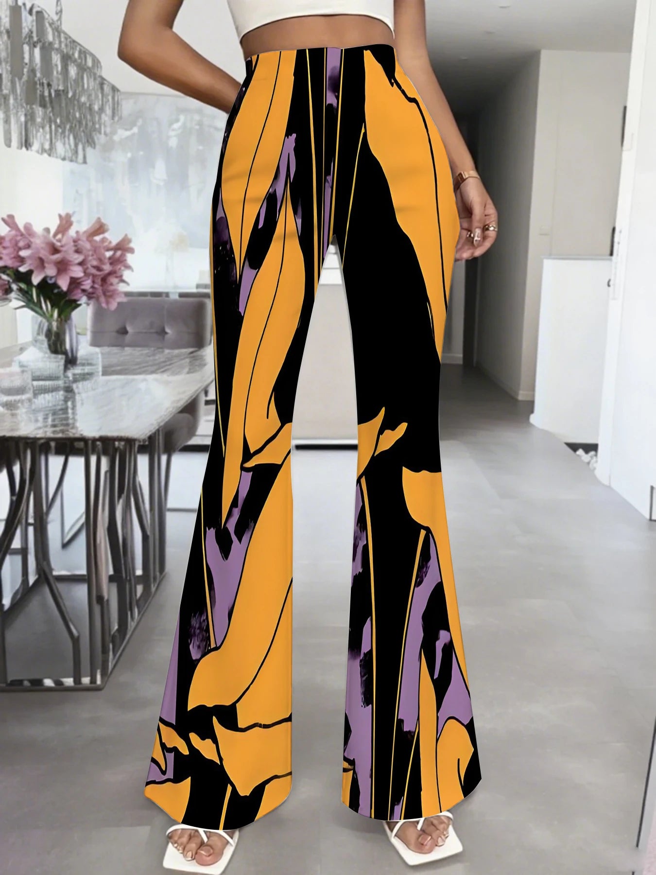 Flared Pants for Leg Shaping Commute Suitable Casual Trousers for Women Enhance Silhouette Comfortable Streetwear
