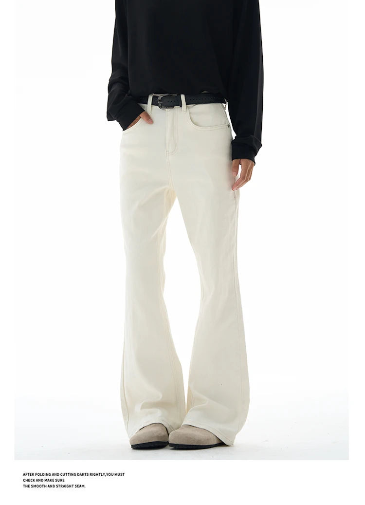 Men's Flared Pants Solid Stretch New Slim Wide Legs Fashion Trousers Hip Hop Casual Hippie Pants Male Streetwear