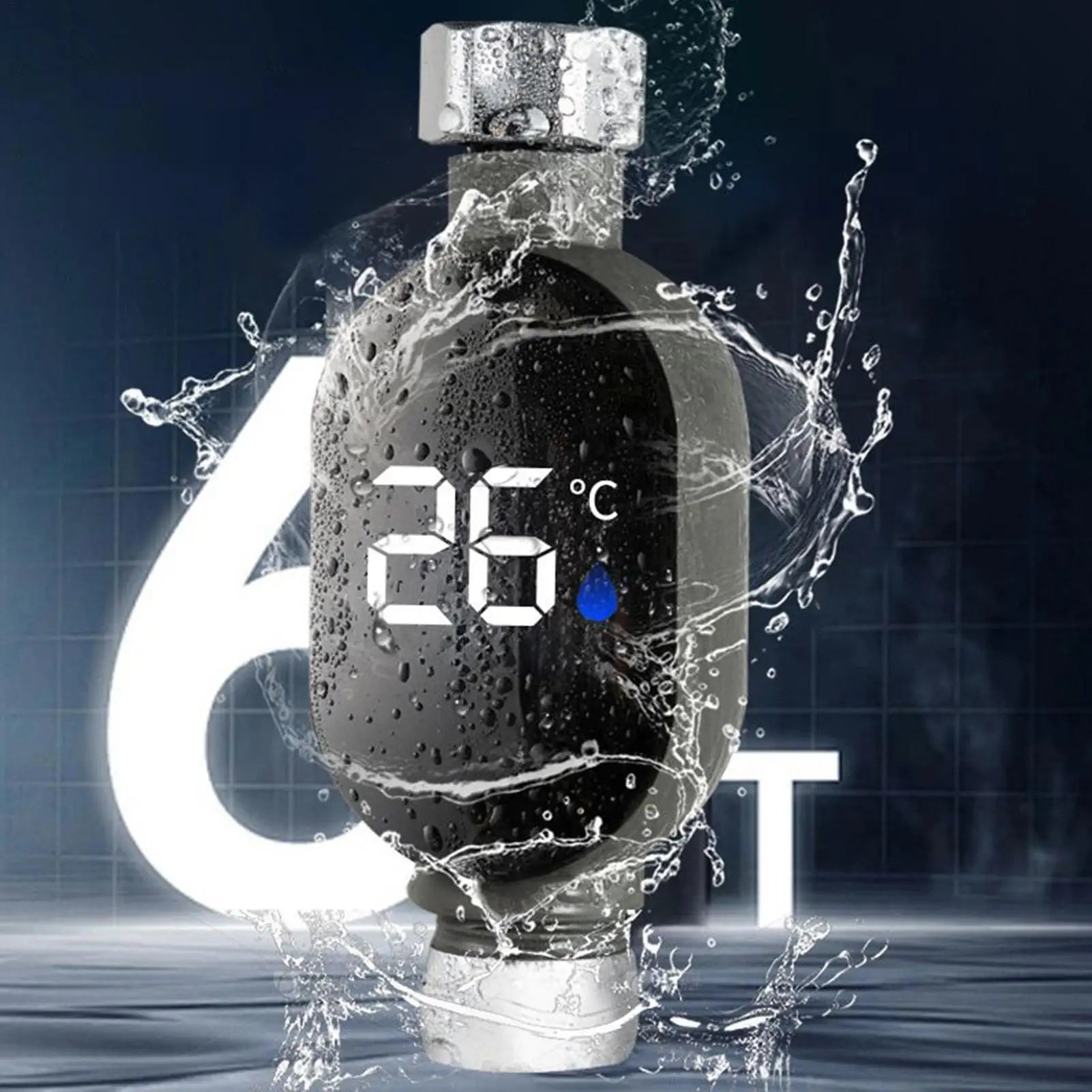 LED Digital Shower Temperature Gauge Waterproof Smart Monitor for Baby Bath Bathroom Accurate Safe Auto-shutoff Durable