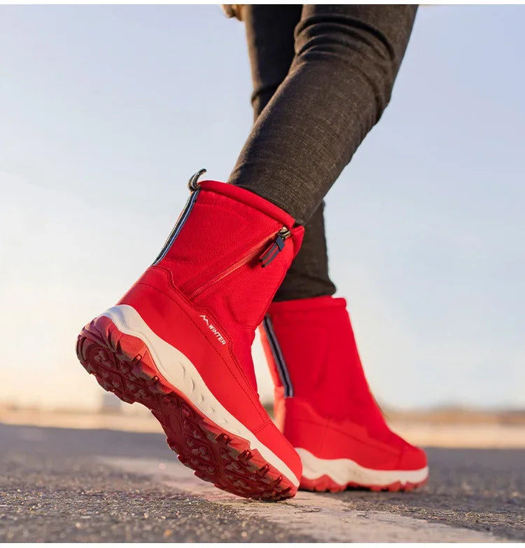 Men Boots  Winter Shoes For Men Warm Snow Boots Mid-calf Men Warm Shoes Thick Plush Winter Boots For Men Women Cotton Shoes