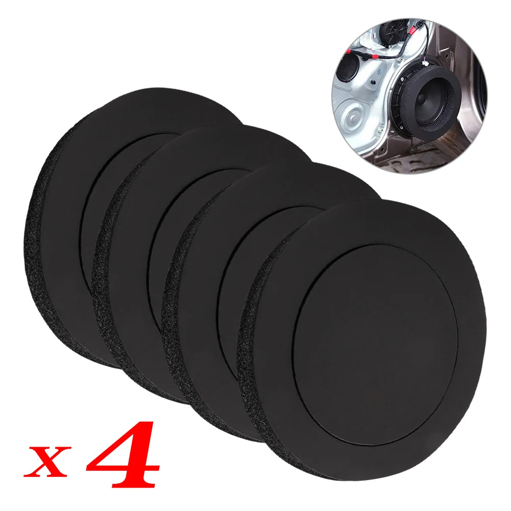 4pcs 6.5" Car Door Soundproof Cotton Speaker Bass Ring Foam Woofer Pad Noise Sound Insulation ring Accessories
