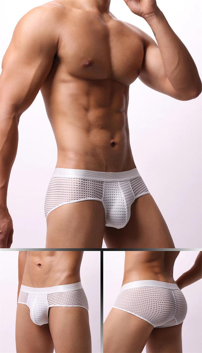 sexy tоy mens underwear Breathable mesh ropa interior hombre low waist calzoncillos hombres wide waistband sissy gay boxers new