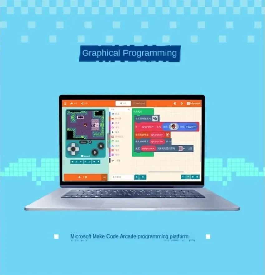 GameGo Game Console programmable  Kid's Primary Secondary School Programming Toy Teaching Aids Portable Game Console Handheld