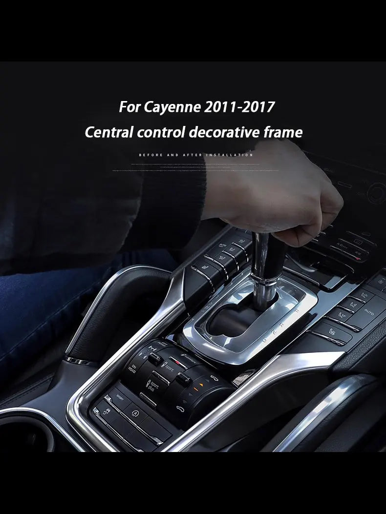 ABS Car Center Console Decorative Frame Cover For Porsche Cayenne 2011 2012 2013 2014 2015 2016 2017 Car Interior Accessories
