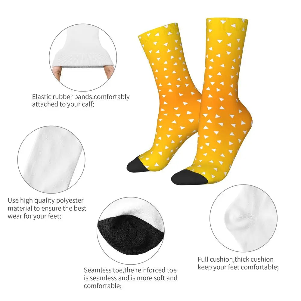 Custom Giyuu Tomioka Demon Slayer Men Women Crew Socks Unisex Kawaii Kimetsu No Yaiba Spring Summer Autumn Winter Dress Socks