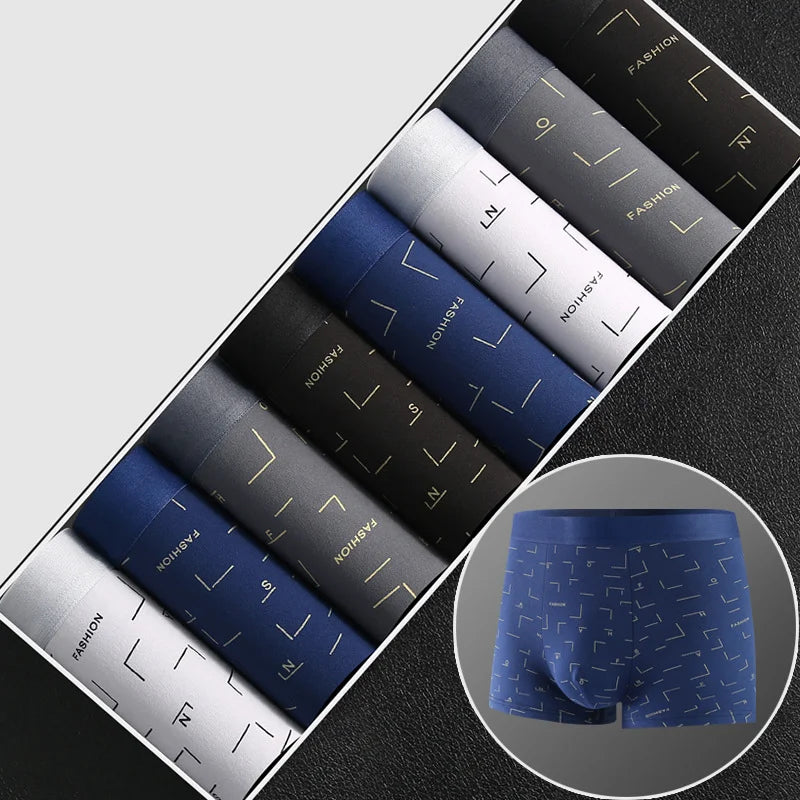 8Pcs Men Underwear Men BoxerShorts Men Printed Panties Soft Comfortable Men Underpants Man Sexy Breathable Fashion Sports Boxers