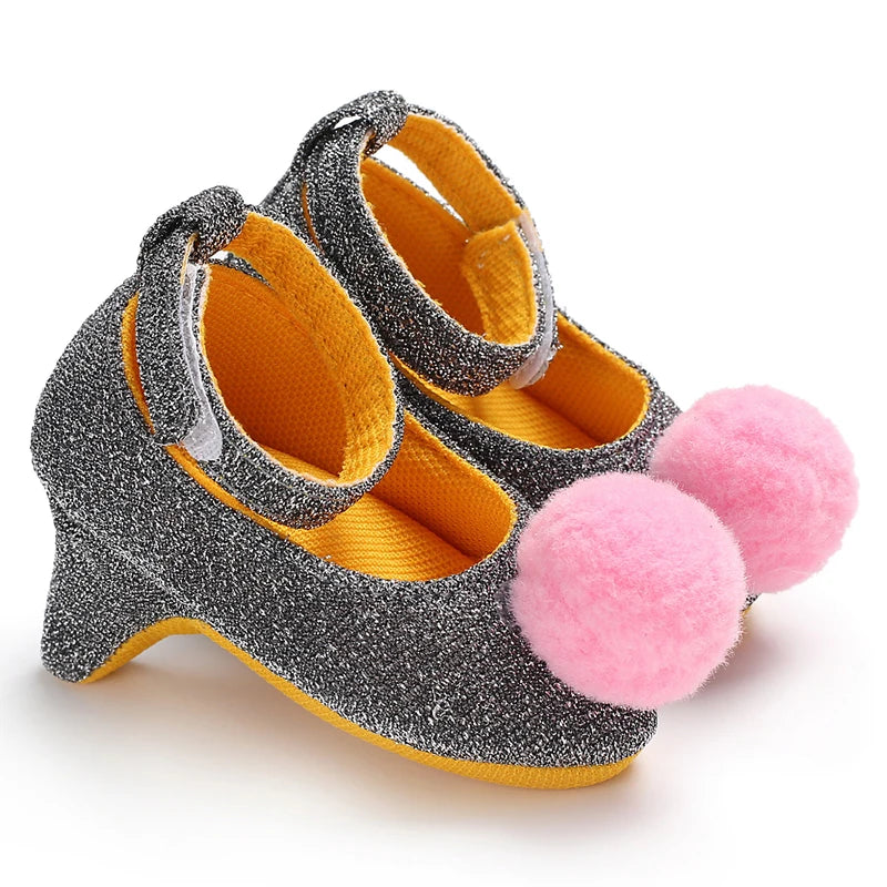 Spring and Autumn Girl Baby Anti slip Children's Shoes Girl Baby Beautiful Bow High Heels Girl Baby High Heels