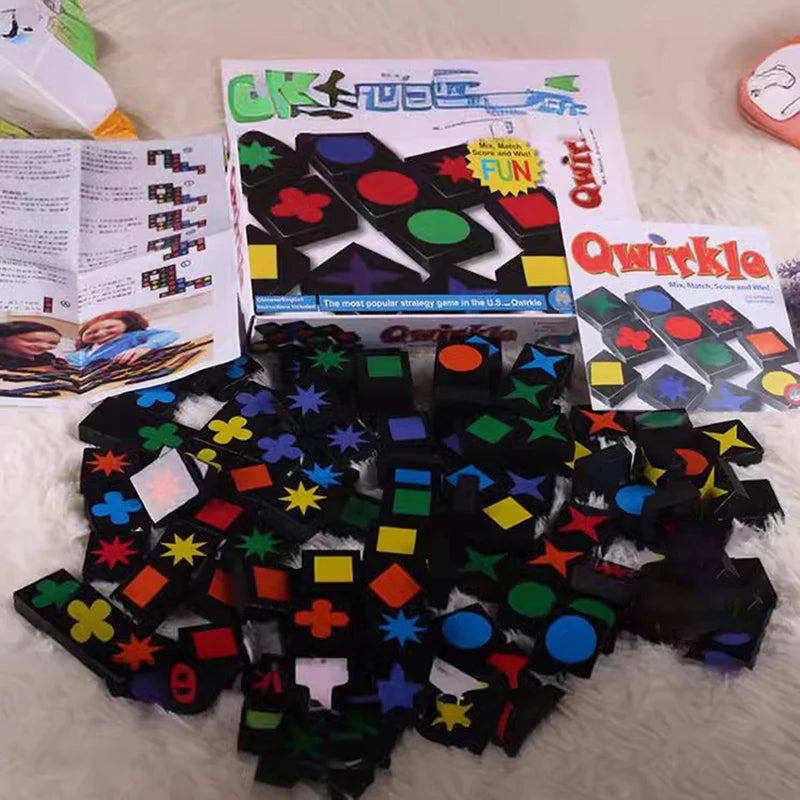 Christmas Gifts New Children's Educational Toys Qwirkle Wooden Chess Parent Child Interactive Games Children's Adult Toys