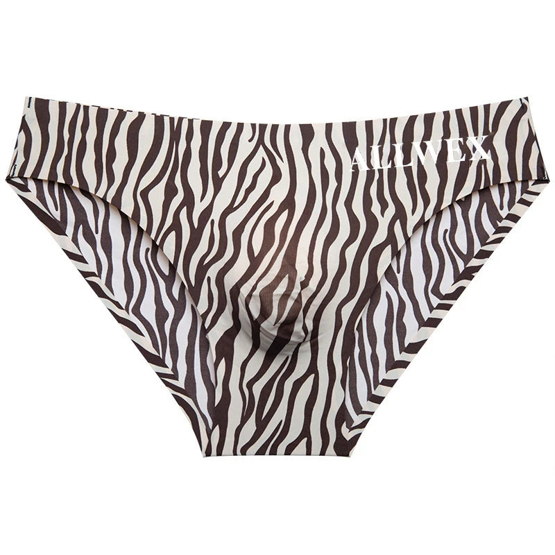 Choice Ropa interior hombre 3D convex pouch calzoncillos hombres leopard print sissy gay man underwear ice silk sexy tоy mens