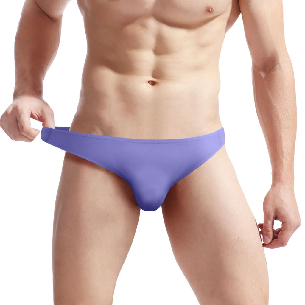 Solid Color Briefs Bulge Pouch Men'S Panties Low Waist Underwear Casual Ropa Interior Hombres Homewear Cueca Gay Panties 2024